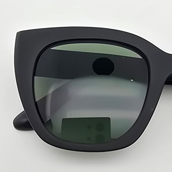 Toms Sydney Traveler Collection Black Frame Green Lens Cat Eye Sunglasses w Case - Picture 15 of 16